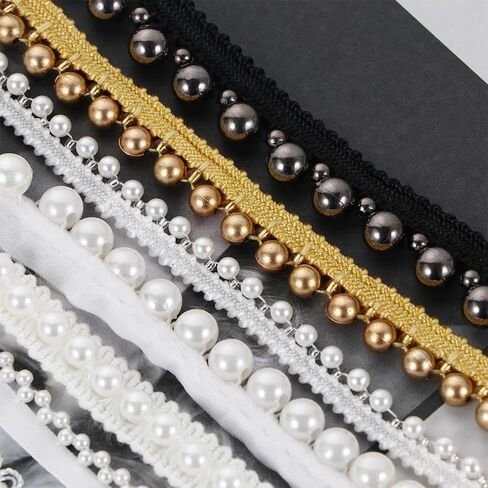 Lace Trim Vintage Beaded Garment Materials Bridal Applique Headdress Craft DIY Sewing Accessories(#H) in Saudi Arabia