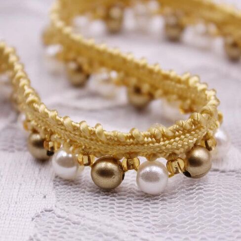 Lace Trim Vintage Beaded Garment Materials Bridal Applique Headdress Craft DIY Sewing Accessories(#H) in Saudi Arabia