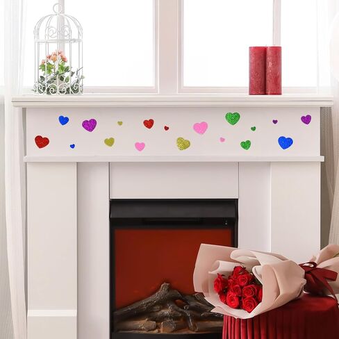 Gift Boutique 360 Glitter Foam Heart Stickers for Valentine’s Day, Self Adhesive Craft Shapes in 6 Colors and 3 Sizes for DIY Cards, Classroom Projects, Scrapbooks and Decorations in Saudi Arabia