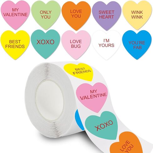 500 PCS Heart Stickers, Valentines Day Stickers, Heart Stickers for envelopes Perfect for Love Decorations, Accessories Crafts Labels, DIY Greeting Cards, Classrooms Cards in Saudi Arabia