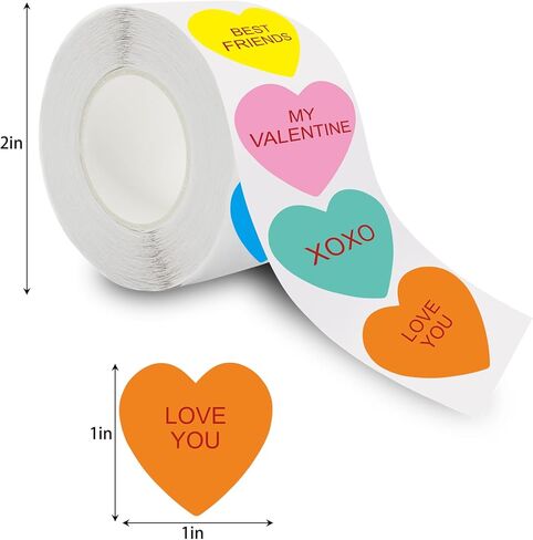 500 PCS Heart Stickers, Valentines Day Stickers, Heart Stickers for envelopes Perfect for Love Decorations, Accessories Crafts Labels, DIY Greeting Cards, Classrooms Cards in Saudi Arabia