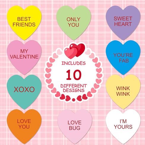 500 PCS Heart Stickers, Valentines Day Stickers, Heart Stickers for envelopes Perfect for Love Decorations, Accessories Crafts Labels, DIY Greeting Cards, Classrooms Cards in Saudi Arabia