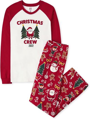 The Children's Place,Unisex Baby,Family Matching, Holiday Pajama Sets, Fleece,Red Tartan- Kids,Medium in Saudi Arabia