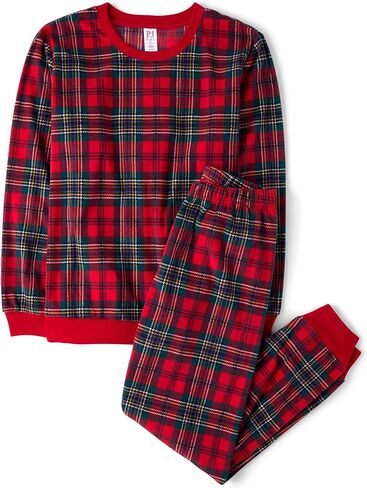 The Children's Place,Unisex Baby,Family Matching, Holiday Pajama Sets, Fleece,Red Tartan- Kids,Medium in Saudi Arabia