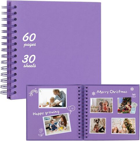 RECUTMS 10 x 10 Inch DIY Scrapbook Album 60 Pages Hardcover Kraft Paper Scrap Book Photo Albums Memory Book for Wedding and Anniversary Family (Black) in Saudi Arabia