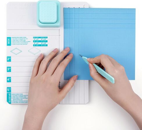 Shadow Box Punch Board for DIY Making 2"，3", 4", 5" Shadow Boxes and Sleeves, Shadow Box Punches Boards with Scoring Tool for DIY Crafting Scrapbooking Holiday Family Cards Photo Making Gifting in Saudi Arabia