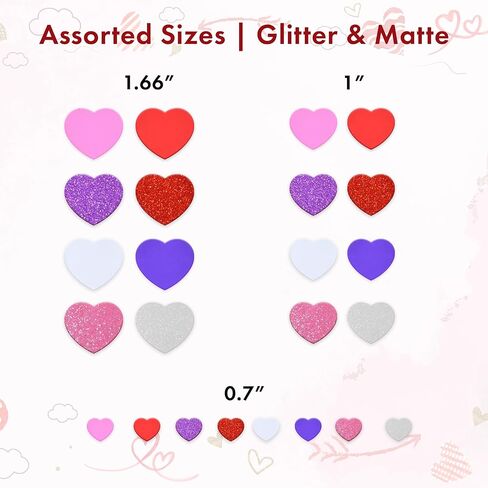 ملصقات قلب إسفنجية 360 درجة من Gift Boutique - أشكال قلب EVA لامعة وغير لامعة باللون الأحمر والوردي والأبيض والأرجواني، ملصقات حرفية ذاتية اللصق لبطاقات القصاصات وديكور عيد الحب in Kuwait