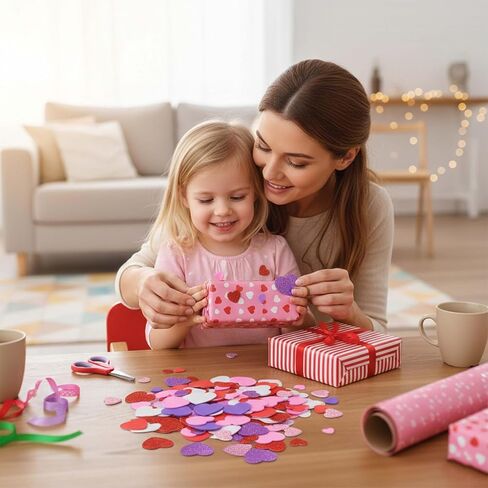 ملصقات قلب إسفنجية 360 درجة من Gift Boutique - أشكال قلب EVA لامعة وغير لامعة باللون الأحمر والوردي والأبيض والأرجواني، ملصقات حرفية ذاتية اللصق لبطاقات القصاصات وديكور عيد الحب in Kuwait