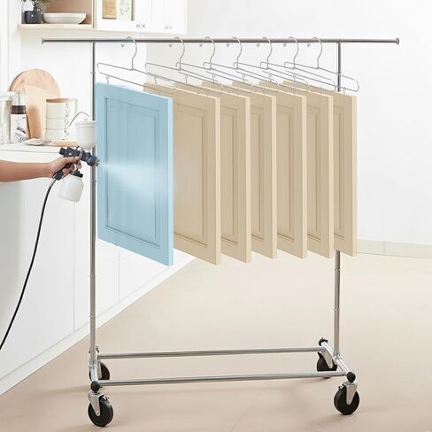 Cabinet Door Painting Hanger System with Drying Rack 10 Hangers 50 Zinc Plated Metal Screw Adjustable Rolling Stand for Painting Spraying Drying Cabinet Door Decker Panels Woodworking Project in Saudi Arabia
