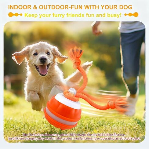 P06 Interactive Dog Toys Dog Balls, Electric Automatic Moving and Rolling Dog Toy with Rope for Small Medium Dogs, Fun Smart Puppy Toy s for Boredom & Training, Dog Toys to Keep Them Busy (Blue) in Saudi Arabia