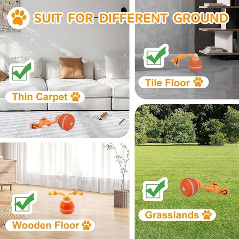 P06 Interactive Dog Toys Dog Balls, Electric Automatic Moving and Rolling Dog Toy with Rope for Small Medium Dogs, Fun Smart Puppy Toy s for Boredom & Training, Dog Toys to Keep Them Busy (Blue) in Saudi Arabia