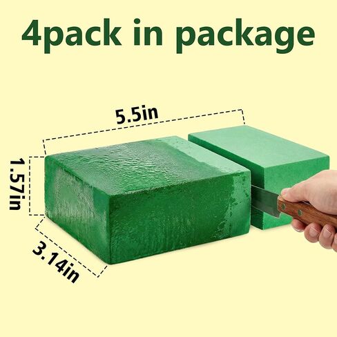 Floral Foam Blocks, Green Plant Foam,Wet & Dry Flower Foam for Fresh and Artificial Flowers,Florist Styrofoam Flower Arrangements Supplies, Decorations for Wedding, Birthdays and Garden (4) in Saudi Arabia