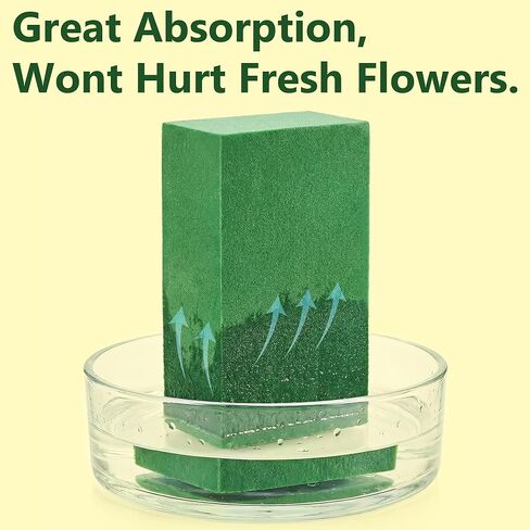 Floral Foam Blocks, Green Plant Foam,Wet & Dry Flower Foam for Fresh and Artificial Flowers,Florist Styrofoam Flower Arrangements Supplies, Decorations for Wedding, Birthdays and Garden (4) in Saudi Arabia