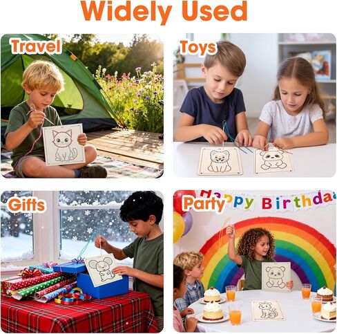 Ukontagood 16 Pack Montessori Wooden Lacing Toys, Sewing Kit Fine Motor Skill Busy Board, Sewing Lacing Weaving Wooden Boards for Toddlers and Kids in Saudi Arabia