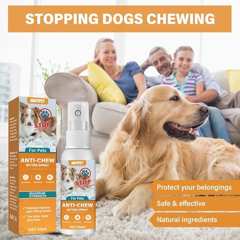 No Chew Spray for Dogs & Cats, Bitter Apple Spray for Dogs to Stop Chewing & Licking, Effective Dog Deterrent to Protect Furniture and Prevent Wound Licking, Non-Toxic, Alcohol-Free in Kuwait