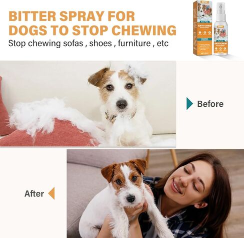 No Chew Spray for Dogs & Cats, Bitter Apple Spray for Dogs to Stop Chewing & Licking, Effective Dog Deterrent to Protect Furniture and Prevent Wound Licking, Non-Toxic, Alcohol-Free in Kuwait