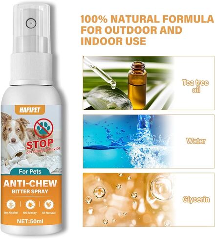 No Chew Spray for Dogs & Cats, Bitter Apple Spray for Dogs to Stop Chewing & Licking, Effective Dog Deterrent to Protect Furniture and Prevent Wound Licking, Non-Toxic, Alcohol-Free in Kuwait