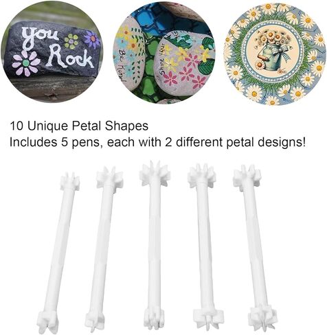 CHICIRIS 5PCS Flower Petal Tools, Flower Dotting Tools for Dot Painting, Sturdy Petal Pens with 10 Shapes, Ergonomic Design for Art Embossing, DIY with Easy Washing in Saudi Arabia