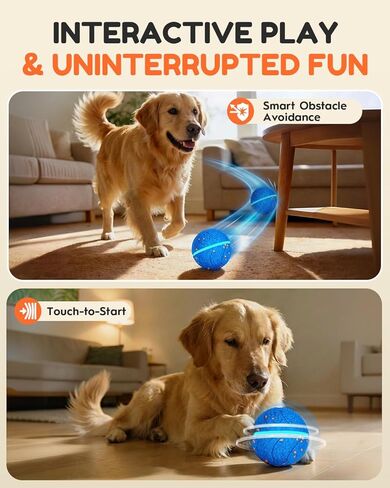 Smart Interactive Dog Toys, Automatic Moving Rolling Bouncing Dog Ball for Medium & Large Dog Breeds, E-TPU Durable & Waterproof, with Irregular Motion to Encourage Active Play in Saudi Arabia