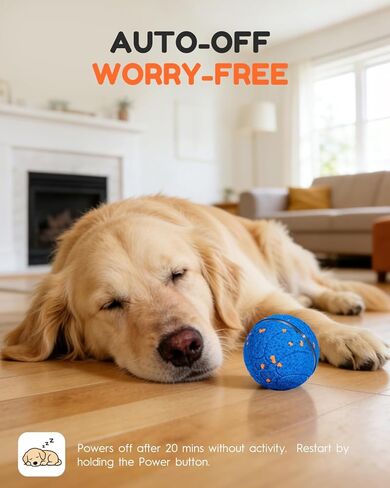 Smart Interactive Dog Toys, Automatic Moving Rolling Bouncing Dog Ball for Medium & Large Dog Breeds, E-TPU Durable & Waterproof, with Irregular Motion to Encourage Active Play in Saudi Arabia