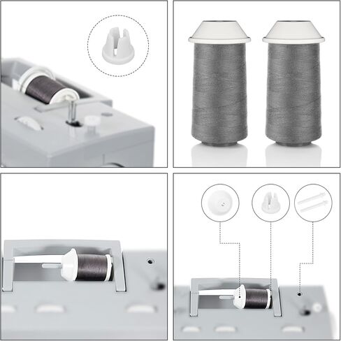 مجموعة 4 قطع من أغطية دبوس البكرة لآلات الخياطة المغنية، وأغطية بديلة بلاستيكية وملحقات أجزاء دبوس البكرة المساعدة المتوافقة مع المغني 2263 3116 3323 4423 4452 8280 (أبيض) in Kuwait