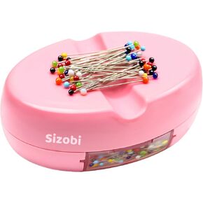 Sizobi Magnetic Pin Holder with 100 Pcs Ball Head Straight Pins, Magnetic Pin Cushions for Sewing, Sewing Supplies, Needle Magnetic Quilting Pins Holder Organizer, Bobby Pins Holder, White in Kuwait