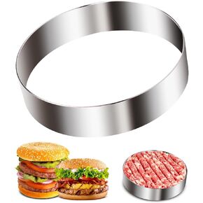 قطعة واحدة من حلقة باتي برجر Sous Vide - قالب من الفولاذ المقاوم للصدأ 304 للهامبرغر بوزن 1/2 رطل، ملحق الطبخ لدورات الغمر in Kuwait