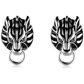 New 2PCS Cloud Wolf Earring Earnail Silver ear stud Cosplay Earrings Prop Gifts in Saudi Arabia