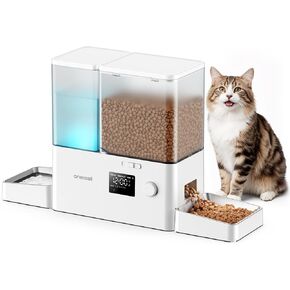 oneisall Automatic Cat Feeder and Water Dispenser, Cat Food Dispenser 36Cups/8.5L, 2-in-1 Large Capacity 5L Cat Feeder and 3.5L Gravity Water Dispenser for Pets, Timed Cat Feeder for Dry Food in Kuwait