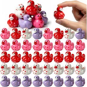60 قطعة من البط الراتنج الصغير لعيد الحب، مجسمات البطة المصغرة المقاومة للماء من أجل الحرف اليدوية اليدوية لتزيين بيت الدمى والحديقة in Kuwait