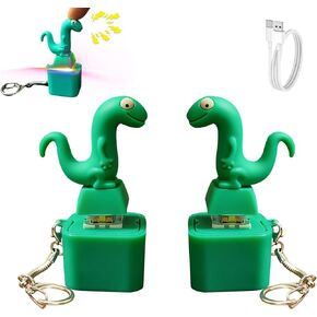 Lizard Button Keychain Sound, Fun Rechargeable Animal Fidget Toys with Colorful Lights, Portable Keyboard Clicker (2PCS) in Saudi Arabia