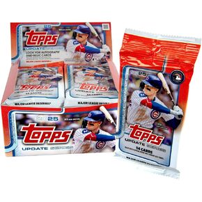 2025 Topps تحديثات بطاقات البيسبول التجارية، صندوق عرض معزز 20 قيراط، ابحث عن بطاقات المبتدئين! in Kuwait