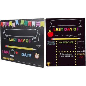 قطعتان من لافتة سبورة الطباشير من مينكيسي لليوم الأول للمدرسة ومرحلة ما قبل المدرسة، لوحات كتابة من البولي فينيل كلوريد قابلة للمسح مع حامل ورسائل وصور دعائية للفصول الدراسية والاستخدام المنزلي in Kuwait