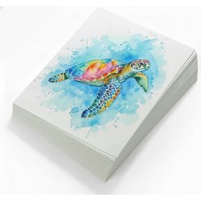 200 Sheets (8.5"" x11) - Premium Watercolor Paper - 220 GSM - Loose White Sheets - Ideal for Water Coloring, Sketching, Drawing, Craft, Art & Mixed Media. Bulk Pack of Paint Paper in Kuwait