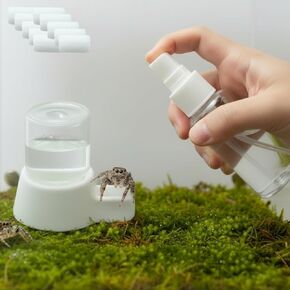 Jumping Spider Water Dispenser Enclosure Accessories, Mini Water Dispenser and Mist Bottle with 10 Replace Cotton Cores, Jumping Spider Habitat Decoration Tarantula Enclosure Accessories (White, 5 ML) in Kuwait
