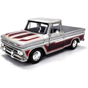 1966 C 10 Fleetside Pickup Truck Silver Metallic with Brown Sides American Classics Series 1/24 Diecast Model Car by Motormax 73355SIL in Saudi Arabia