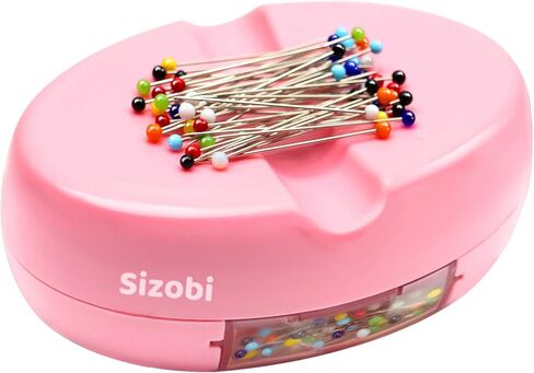Sizobi Magnetic Pin Holder with 100 Pcs Ball Head Straight Pins, Magnetic Pin Cushions for Sewing, Sewing Supplies, Needle Magnetic Quilting Pins Holder Organizer, Bobby Pins Holder, White in Kuwait