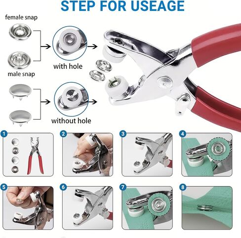 150 Sets Metal Snap Buttons with Pliers, 600 PCS Multicolor Mixing Hollow Sewing Snap Fasteners for DIY Crafting Clothing (9.5mm) in Saudi Arabia