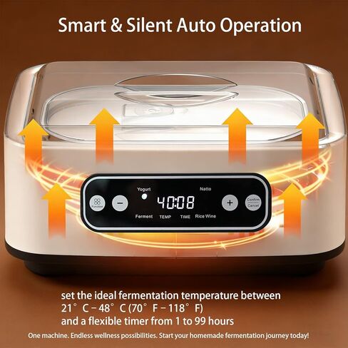Yogurt Maker with, Real-Time Countdown, Temp & Timer Control (1-99h),Temp Control 21°C-48°C, 1.6L Stainless Steel Inner Pot + 9 Dishwasher-Safe Jars – Effortless Homemade Greek & Probiotic Yogurt in Saudi Arabia