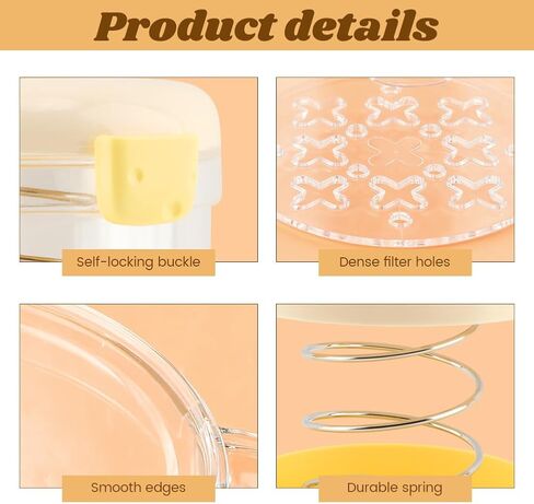 Greek Yogurt Strainer with Lid, Reusable Yogurt Filter with Ultra Fine Mesh to Makes small batches of Thick Creamy Greek or Coconut Yogur-t Cheese Soy Milk(COLOR:yellow) in Saudi Arabia