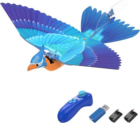 Bionic RC Bird Toy, Remote Control Flying Bird, Single Flapping-wing Design, 6-axis Gyro, Easy Indoor & Outdoor RC Toys for Kids, Boys and Girls - Kingfisher in Saudi Arabia