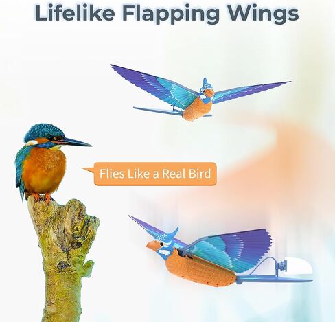 Bionic RC Bird Toy, Remote Control Flying Bird, Single Flapping-wing Design, 6-axis Gyro, Easy Indoor & Outdoor RC Toys for Kids, Boys and Girls - Kingfisher in Saudi Arabia