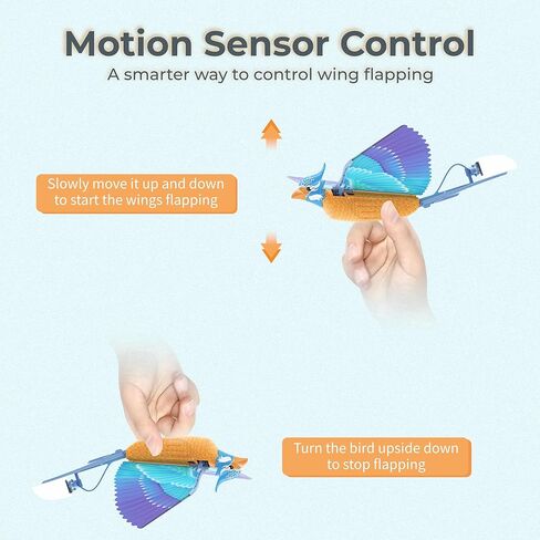 Bionic RC Bird Toy, Remote Control Flying Bird, Single Flapping-wing Design, 6-axis Gyro, Easy Indoor & Outdoor RC Toys for Kids, Boys and Girls - Kingfisher in Saudi Arabia