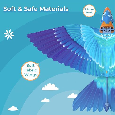 Bionic RC Bird Toy, Remote Control Flying Bird, Single Flapping-wing Design, 6-axis Gyro, Easy Indoor & Outdoor RC Toys for Kids, Boys and Girls - Kingfisher in Saudi Arabia