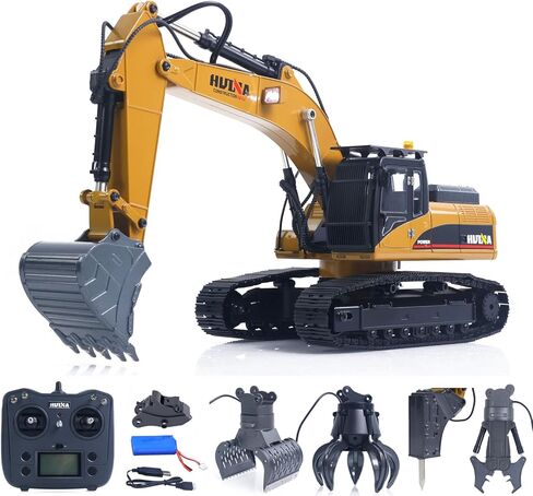 TOUCAN RC HOBBY US متوفر في المخزون 1/14 نموذج حفارة معدنية HUINA ترقية جديدة 580 مركبة هندسية الكرة الكهربائية المنتزع 360 أضواء صوت مخلب القص الدوارة للأعمار من 14 عامًا فما فوق هدية in Kuwait