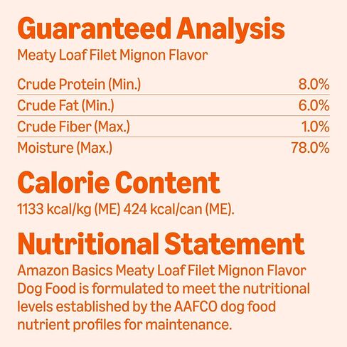 Amazon Basics Wet Dog Food Meaty Loaf Variety Pack, Filet Mignon Flavor and Chicken & Rice Dinner, Made with Real Chicken and Beef, 13.2 oz can, (6 cans of Each Flavor, 12 cans in Total) in Saudi Arabia