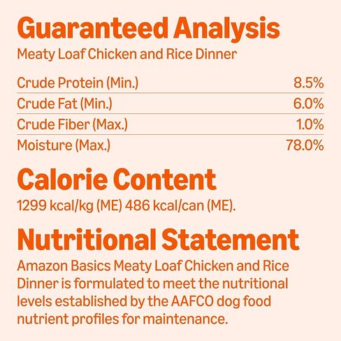 Amazon Basics Wet Dog Food Meaty Loaf Variety Pack, Filet Mignon Flavor and Chicken & Rice Dinner, Made with Real Chicken and Beef, 13.2 oz can, (6 cans of Each Flavor, 12 cans in Total) in Saudi Arabia