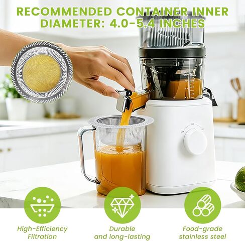 Pulp Strainer for Nama J2 Cold Press Juicer, Pulp Strainer with Handle for Nama J2 Cold Press Juicer, Suitable for Nama J2 Juicer Secondary Fine Filter Accessories, Upgrade Juice Mouthfeel, Easy Clean in Saudi Arabia