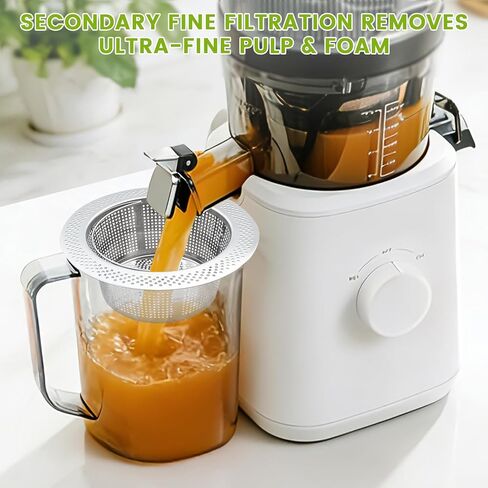 Pulp Strainer for Nama J2 Cold Press Juicer, Pulp Strainer with Handle for Nama J2 Cold Press Juicer, Suitable for Nama J2 Juicer Secondary Fine Filter Accessories, Upgrade Juice Mouthfeel, Easy Clean in Saudi Arabia