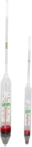 High Precision Aquarium Salinity Hydrometer and Temperature Meter Set, Glass Densitometer for Saltwater Fish Tank, Large and Small Size for Aquaculture Water Testing in Saudi Arabia